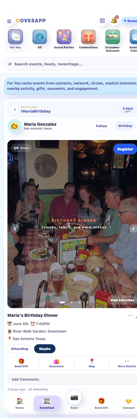 Eventfeed discovery screen